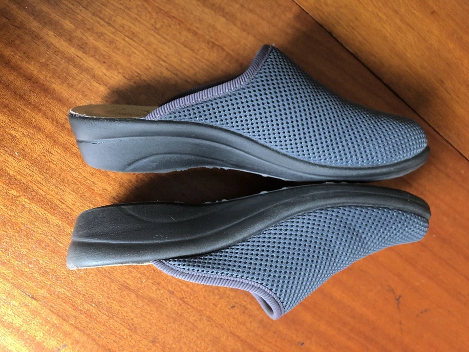 Flyflot Talla US 8.5 Azul Malla Mules Zuecos Cuero Anatómico Anti Golpes Comodidad Foto 4 de 4