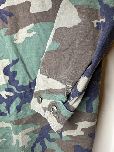 US Air Force Camouflage Long Sleeve Combat Camp Army Shirt Jacket Size Small - Picture 10 of 11