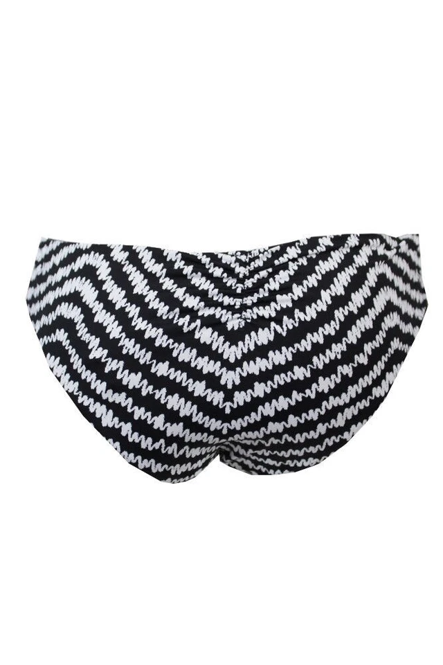 Parte inferior de bikini hipster Bar III negra multicolor con estampado de plumas talla S Foto 3 de 4