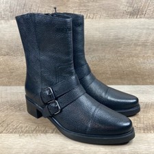 Harley Davidson Jerilyn Double Buckle Black Motorcycle Boots Women's Size 7M