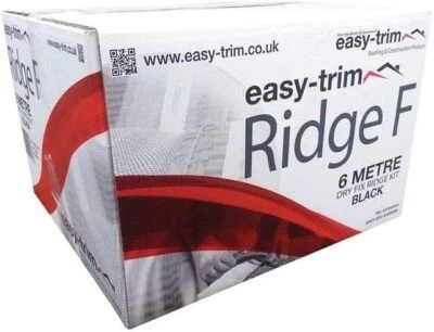 EASY-TRIM Easy Ridge Universal Dry Ridge System 6m Kit | Mortar Free | Dry Fix | Black