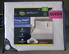 Serta SertaRest Cozy Chill Queen Sheet Set Sheets Secure Fit On Mattress 6 pc