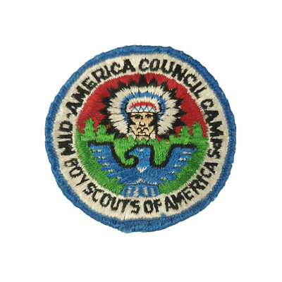 VTG 1970s Mid-America Council Camps Patch Boy Scouts of America BSA Blue Eagle