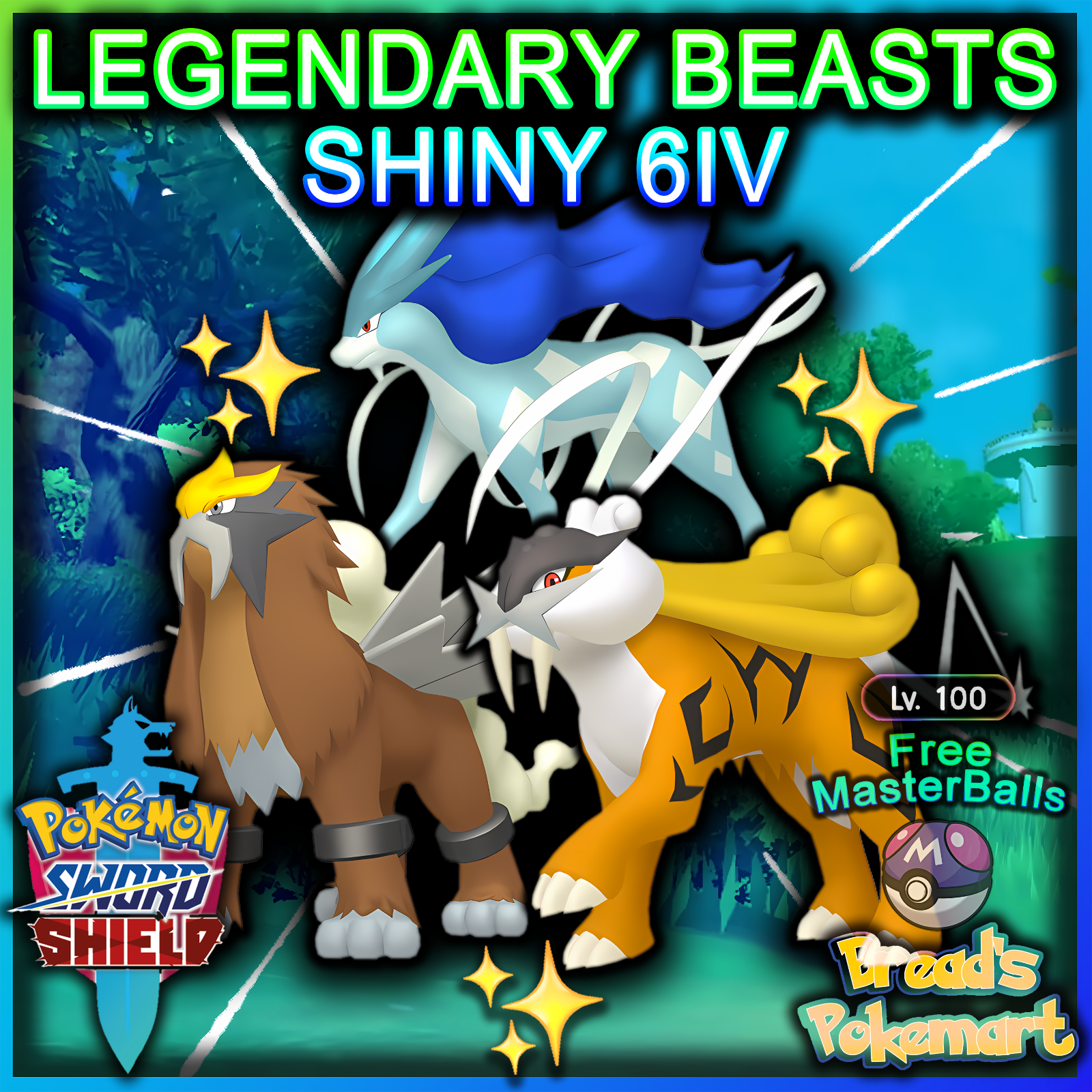 Ultra Shiny 6IV RAIKOU / Pokemon Sword and Shield / Johto 