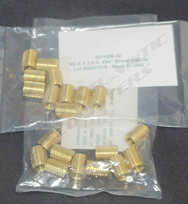 20 McMaster-Carr 93722A210 M6.0 x 1.0 x .484'' Brass Inserts