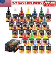 Premium Airbrush Paint Kit Acrylic Colors Set Opaque & Neon Water-based Metallic