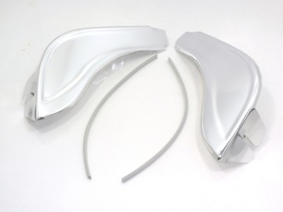 CHROME FRONT GRAVEL GUARDS SET W/ SEALS VOLKSWAGEN T1 BUG & SUPER BEETLE 1971-79