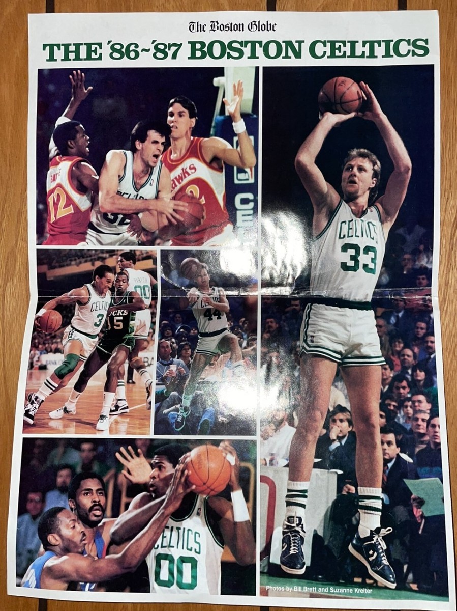 1986-87 Boston Celtics Player Photo Poster NBA Bird Parish McHale