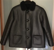 Celine Womans $9500 Black Shearling Reversible  Jacket Sz.44 Pre-owned Italy 