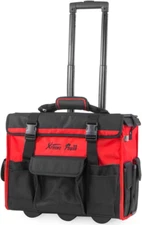 18" Rolling Tool Bag Organizer Adjustable Telescoping Handle Wide Storage Organi