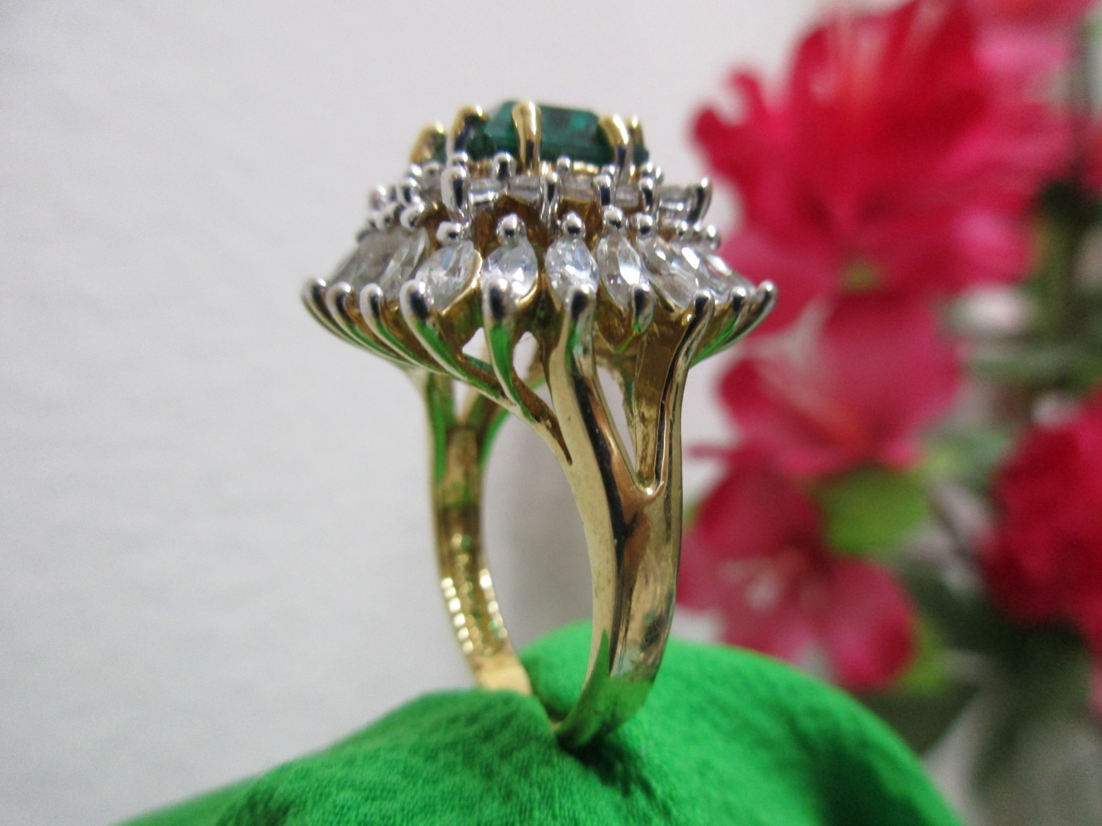 JBK JACQUELINE KENNEDY CAMROSE & KROSS Simulated EMERALD RING Size 6 Preowned