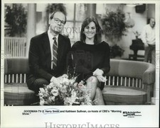 1990 Press Photo Harry Smith co-hosts "CBS This Morning" with Kathleen Sullivan