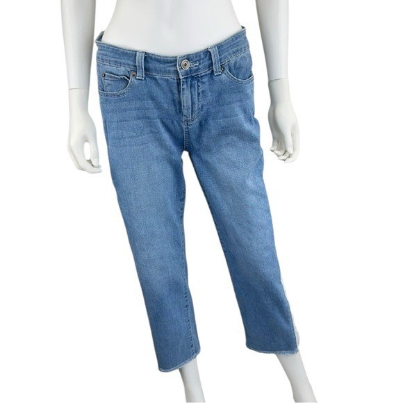 ecru Side Stripe Cropped Jeans Size 4 D0171