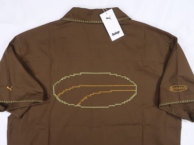 $175 NWT Bodega X Puma Drew White Mens XL teak shirt streetwear sneaker button