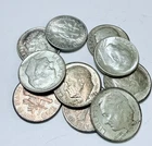 LOT OF  10 ROOSEVELT SILVER DIMES 90% SILVER MIXED DATES #6523