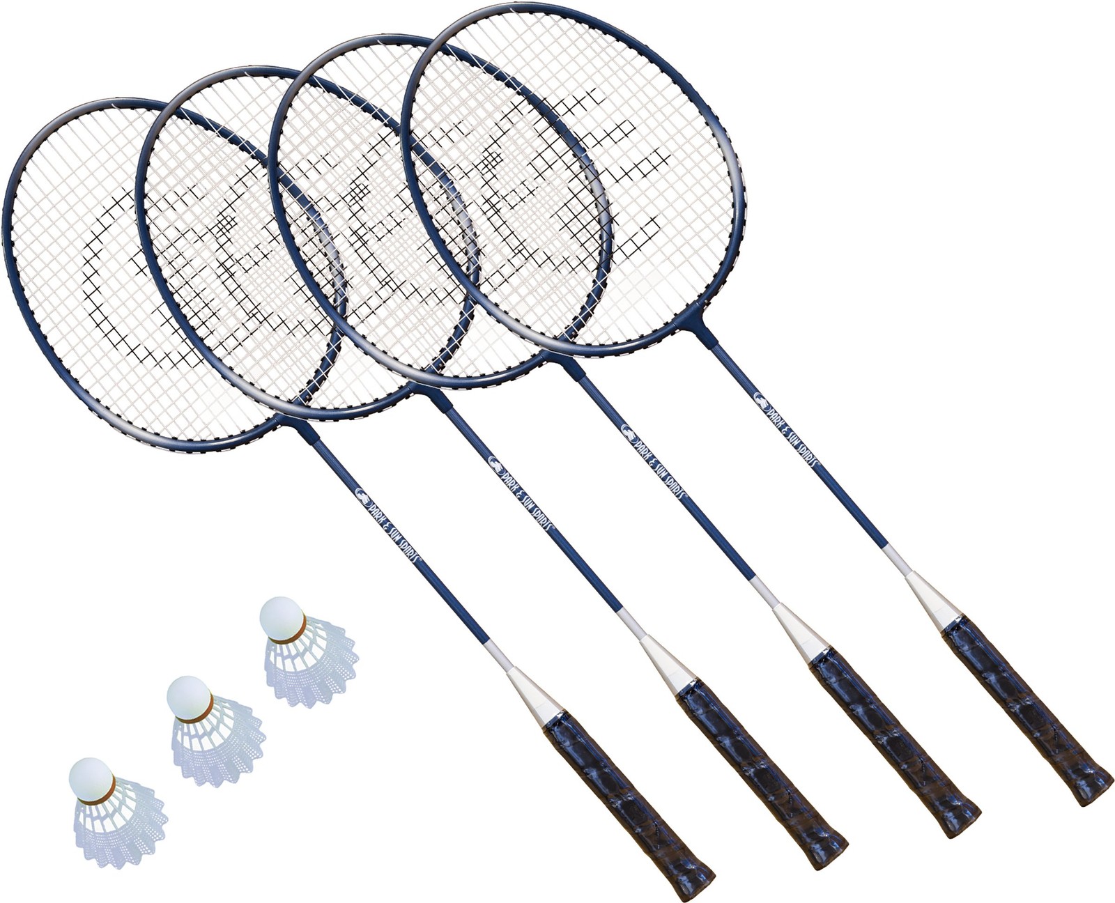 Volley Sport Combo Set: Portable Outdoor Badminton/Volleyball Net System, Blu...
