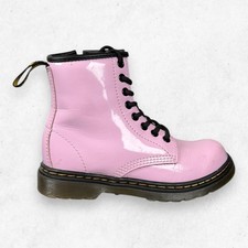 Dr. Martens 1460 Kids Pink Patent Leather 8-Eye Zip Boots Size 11 US / 10 UK