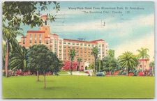 Vintage Vinoy Park Hotel Postcard From Waterfront Park St. Petersburg FL