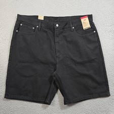 Levi's 469 Jean Shorts Mens 42 Black Denim Loose Fit Dark Wash Baggy Skater NWT