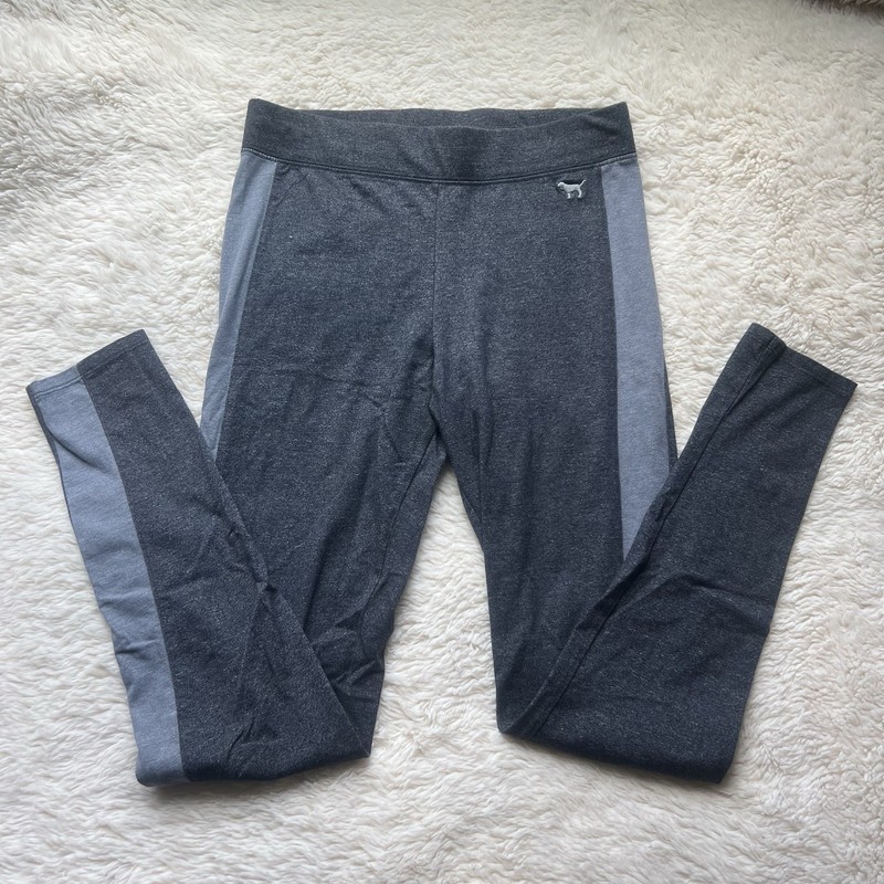 Victoria's Secret VS PINK Women’s Small Gray Logo Leggings Yoga Pants Activewear