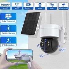 1080P Solar Security Cameras Wireless Outdoor 360  PTZ Night Vision Surveillance