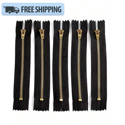 5pcs Jeans Zipper Black Replacement Pants Trousers Zippers Sewing DIY Repair Kit