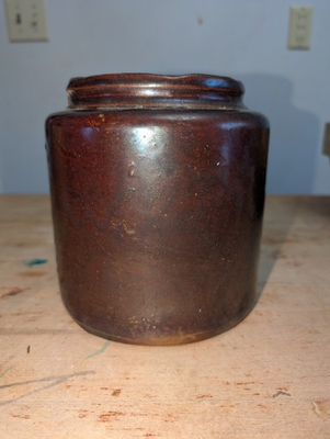 #ad Primitive North Star Red Wing Minnesota Stoneware Preserve Jar 1 2 Gal Albany $250.00