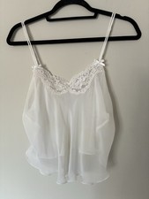 Frederick's of Hollywood Vintage White Lace Camisole Top Size Medium