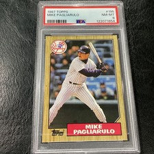 1987 Topps Mike Pagliarulo #195 Yankees PSA 8 NM-MINT NY YANKEES BASEBALL CARD