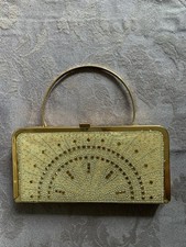 Vintage Mid Century Ruodan Gold Party Evening Bag Purse Clutch