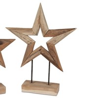 Dekoobjekt Stern Teak Auf Fuß H. 52Cm Naturbraun Aus Holz Formano Wa