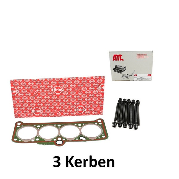Zylinderkopfdichtung 3 Kerben+Schrauben FüR VW T3 1.7D 033103383M 891.398 Elring-image
