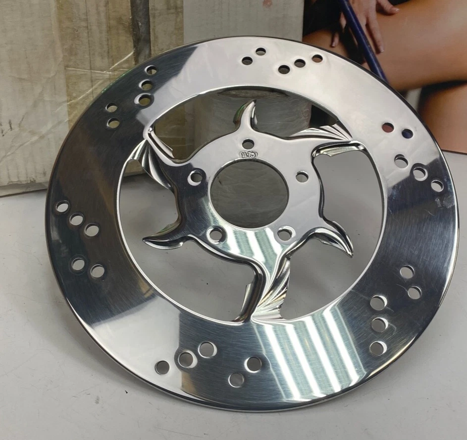 08-26 Harley Touring M8 Softail Sportster 11.8" Brake Disc Rotor Raven Front - Image 4 of 4