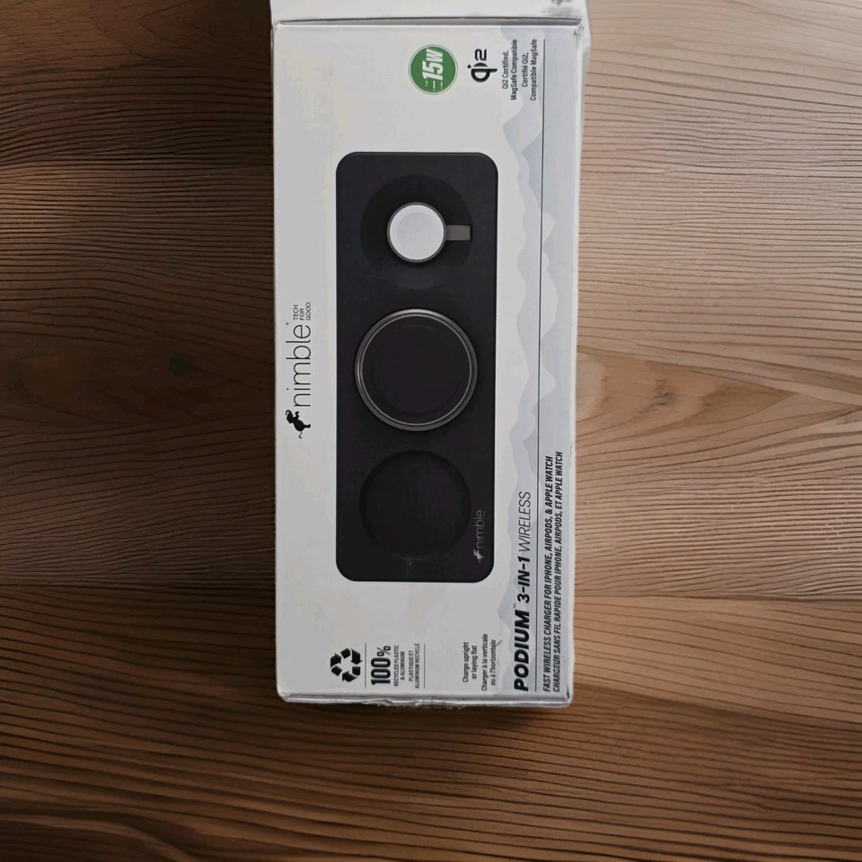 Nimble Podium 3-in-1 Wireless Charging Station for Apple Qi2 15W Magsafe iPhone - Image 3 of 3