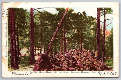 Helen Hunt Jackson Gravesite - Cheyenne Mountain in Colorado - Postcard Y