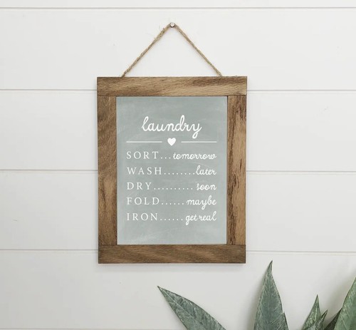 6” X 8” Cute Laundry Schedule Canvas Wood Sign Framed Art - Picture 1 of 1