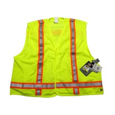Dickies Vest Mens 2XL Safety Yellow High Visibility Mesh 3M Scotchlite ANSI