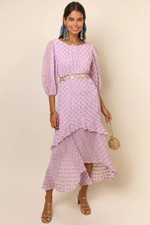 RIXO Cheryl Dress Lilac Gold Spot