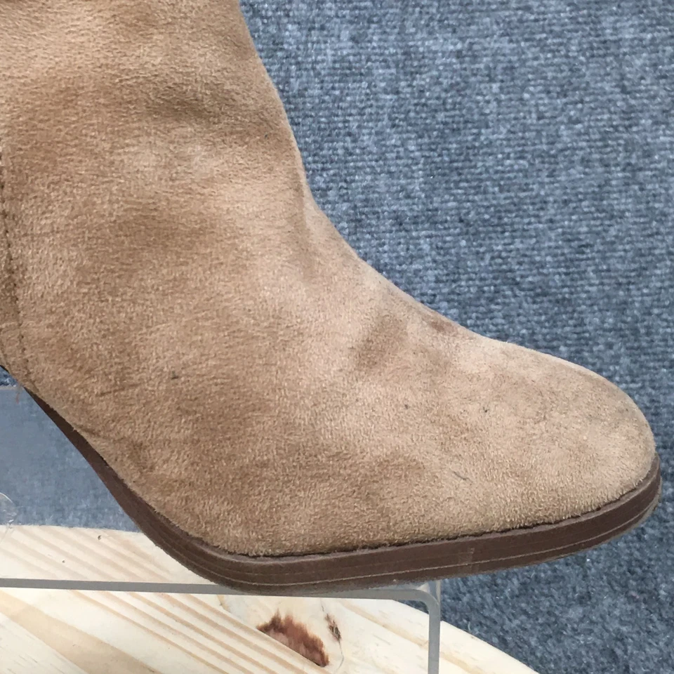 Charlotte Russe Boots Womens 10 Cassidy Ankle Bootie Brown Fabric Block Heels - Image 3 of 4