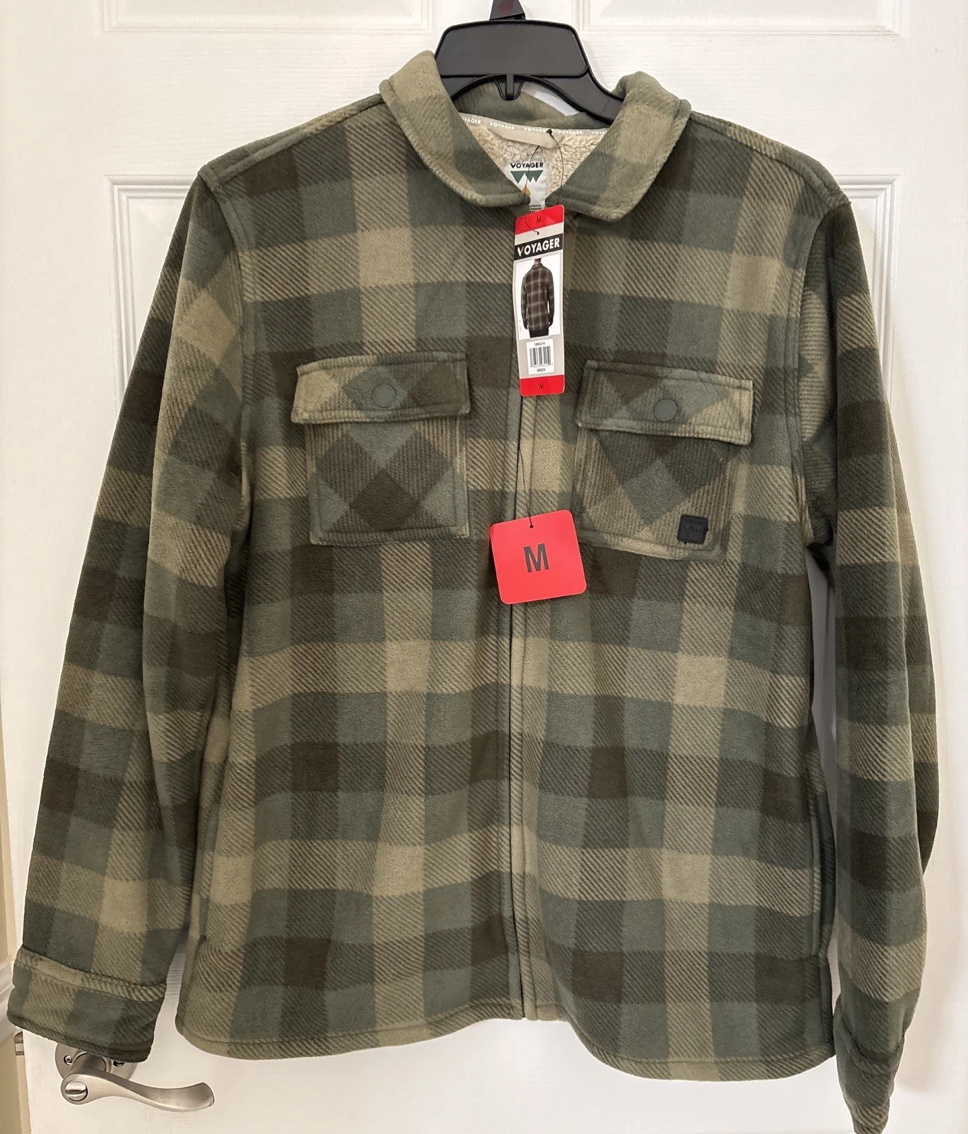 Voyager Men's Full Zip Lined Shirt Jacket, Green, Size Medium