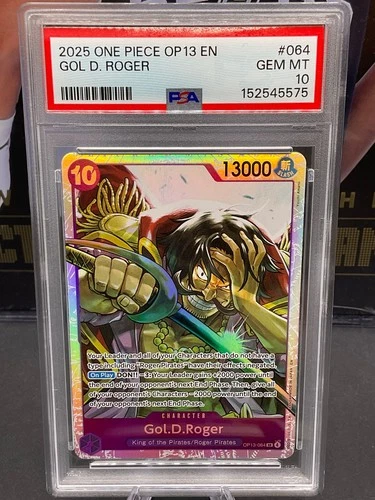 2025 One Piece EN OP13-064 Gol D. Roger SR PSA 10 GEM MINT