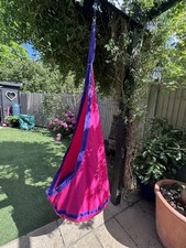 2 Livarno home hanging pod swings & fixtures, Purple/Pink & Blue/Green fabric
