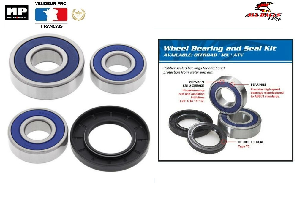 Kit Roulement Roue Arrière Suzuki GSX-R 750 1989 1990 All Balls 25-1272 Pièce Moto