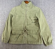 Old Navy Women  s Army Green Full Zip Drawstring Waist Jacket Coat Size XS