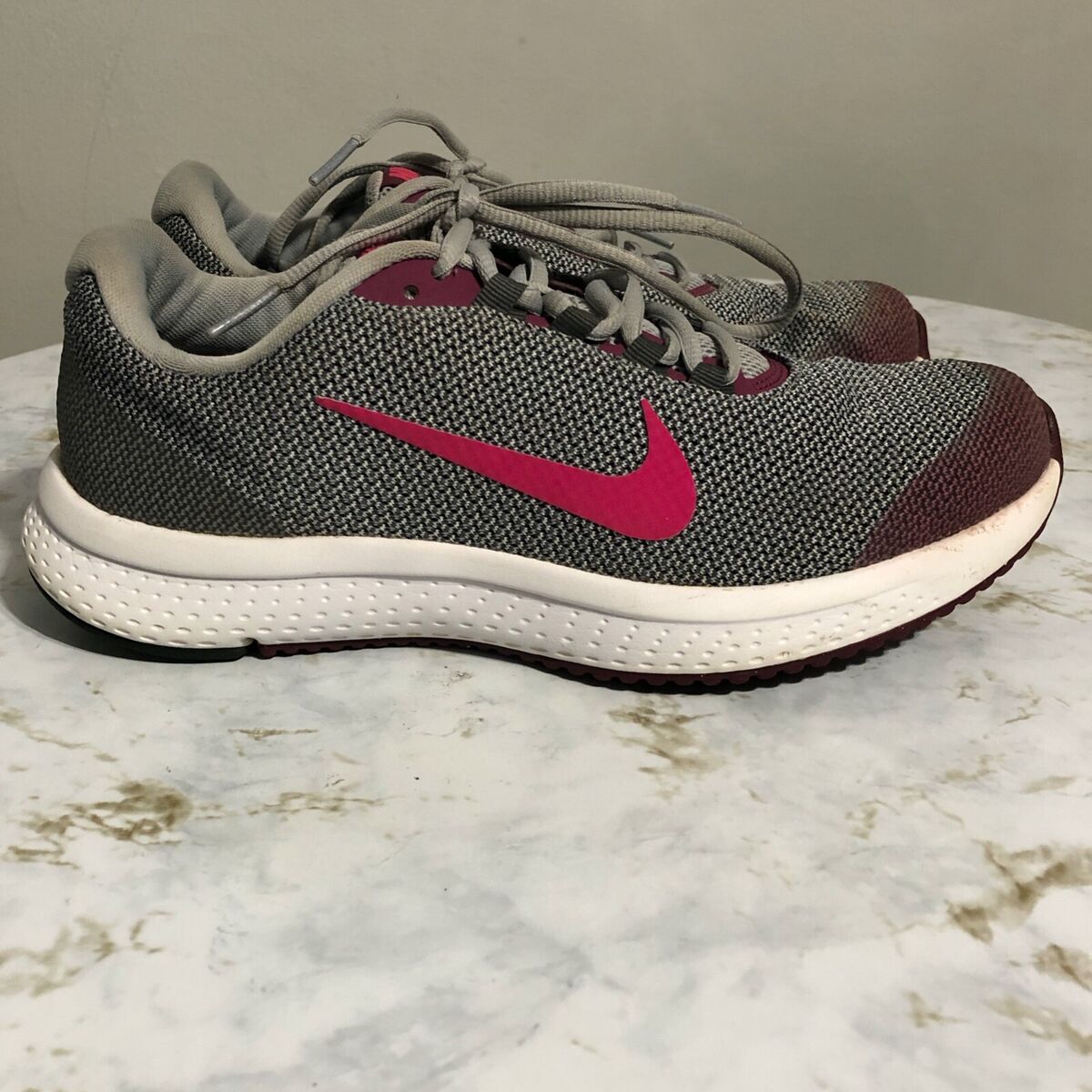 Nike RunAllDay Womens 8 Running Shoes Gray Pink Red Athletic Trainer eBay