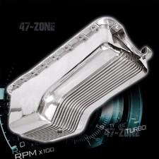 Polished Aluminum Oil Pan Polished Retro Finned For 65-82 Ford Sb 260 289 302 V8