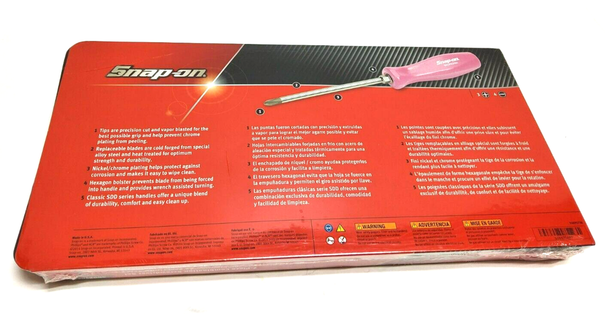 Snap-on Pearl Pink Hard Handled 7-piece Screwdriver Set SDDX70APP