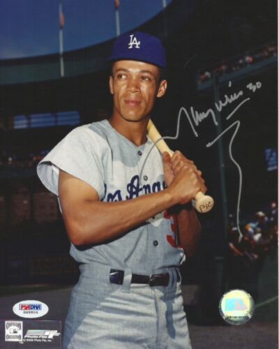 Maury Wills LOS ANGELES DODGERS MLB Signed 8x10 Photo PSA/DNA COA - Picture 1 of 1