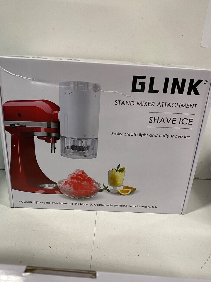 Glink Shaved Ice Attachment With 8 Ice Molds For Kitchen Aid Stand