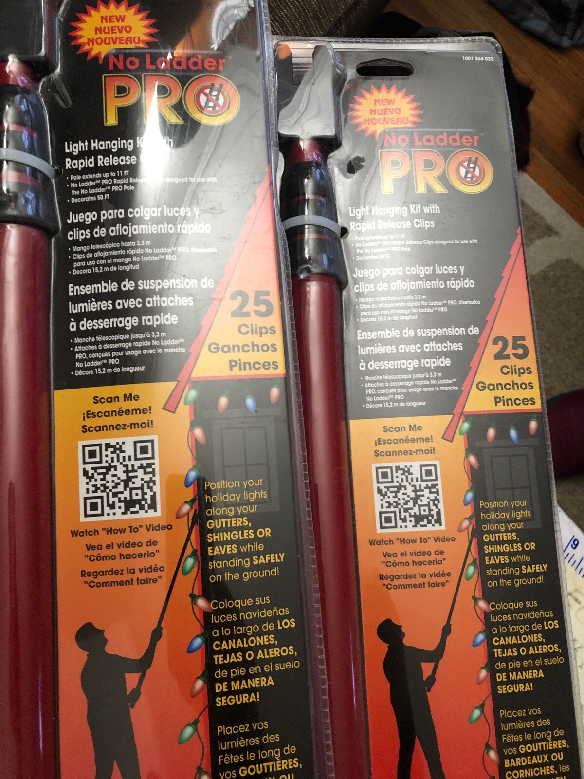 2X NEW Dyno 7402825C NoLadder Pro Christmas Light Hanging Kit w/25 Gutter Clip eBay